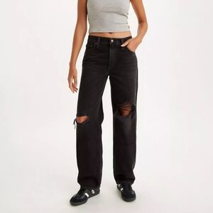 Levi's baggy dad jeans in distressed black — size 32 waist 30 length